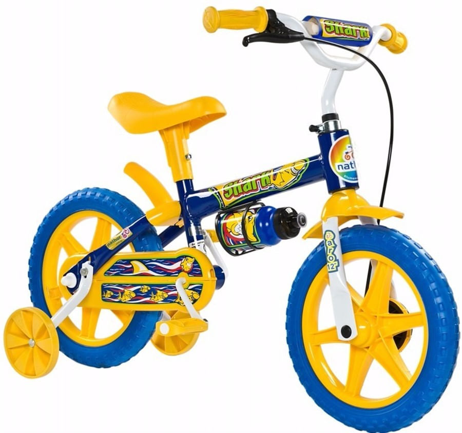 Bicicleta Infantil Nathor Shark 12 Azul / Amarelo 1350