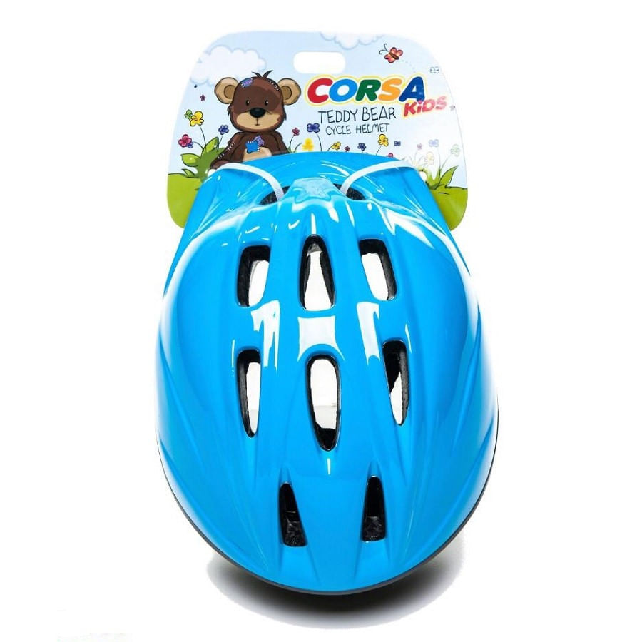 Capacete de Bike Infantil Corsa Teddy Bear Kids com Regulagem Azul 7011