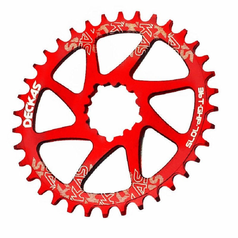 Coroa de Bicicleta MTB Alumínio Direct Mount Deckas GXP Offset 3mm Vermelha 990089