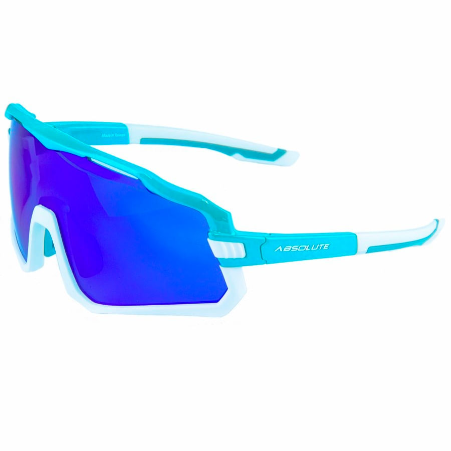 Óculos para Ciclismo Absolute Wild Azul Branco Lente Espelhada UV400 8049