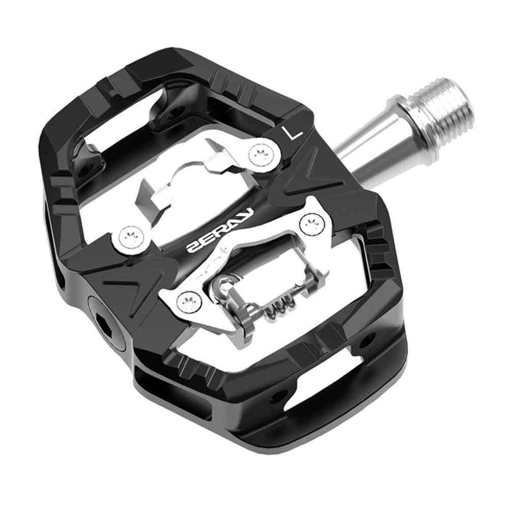 Pedal Plataforma e Clip de Bike MTB Zeray ZP109s Rosca 9/16 Grossa Preto