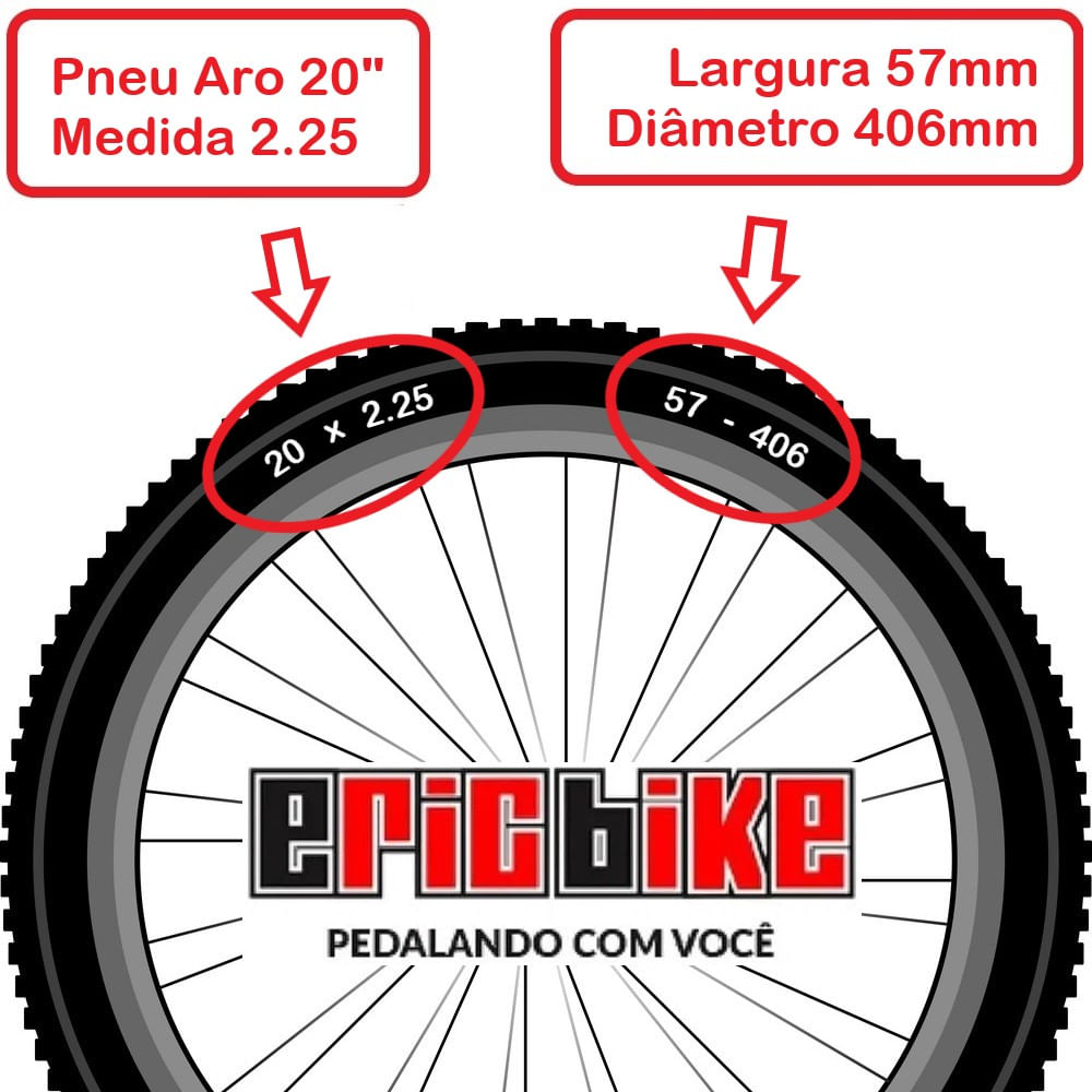 Pneu De Bike Aro 20 X 2 25 Paco Rider 57 406 Faixa Bege